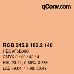 カラーコード: RGB 245.9 182.2 140 | qconv.com