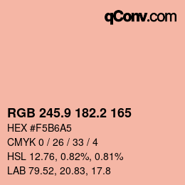 カラーコード: RGB 245.9 182.2 165 | qconv.com