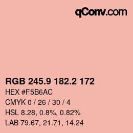 カラーコード: RGB 245.9 182.2 172 | qconv.com