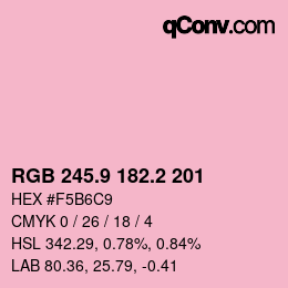 Color code: RGB 245.9 182.2 201 | qconv.com