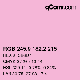 Color code: RGB 245.9 182.2 215 | qconv.com