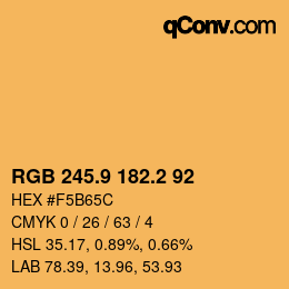 カラーコード: RGB 245.9 182.2 92 | qconv.com