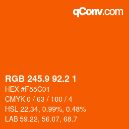 カラーコード: RGB 245.9 92.2 1 | qconv.com