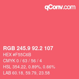 カラーコード: RGB 245.9 92.2 107 | qconv.com