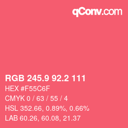 カラーコード: RGB 245.9 92.2 111 | qconv.com