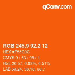 カラーコード: RGB 245.9 92.2 12 | qconv.com