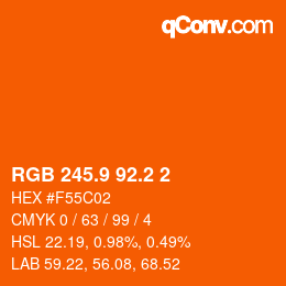 Color code: RGB 245.9 92.2 2 | qconv.com