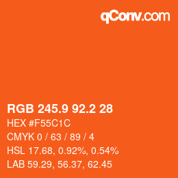 カラーコード: RGB 245.9 92.2 28 | qconv.com