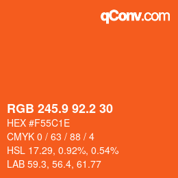 カラーコード: RGB 245.9 92.2 30 | qconv.com