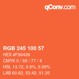 Farbcode: RGB 245 100 57 | qconv.com
