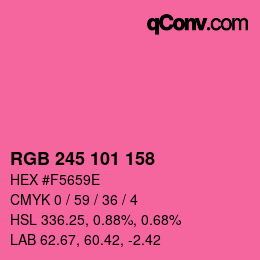 Color code: RGB 245 101 158 | qconv.com