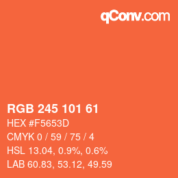 Farbcode: RGB 245 101 61 | qconv.com