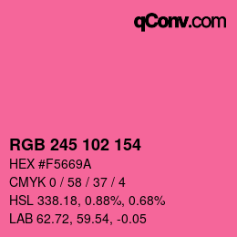 Color code: RGB 245 102 154 | qconv.com