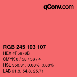 Color code: RGB 245 103 107 | qconv.com
