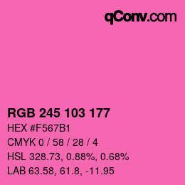 Color code: RGB 245 103 177 | qconv.com