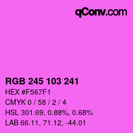 Color code: RGB 245 103 241 | qconv.com