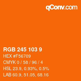 Color code: RGB 245 103 9 | qconv.com