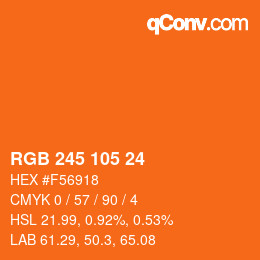 カラーコード: RGB 245 105 24 | qconv.com