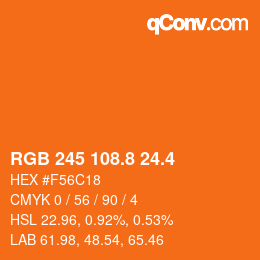 カラーコード: RGB 245 108.8 24.4 | qconv.com