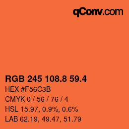カラーコード: RGB 245 108.8 59.4 | qconv.com