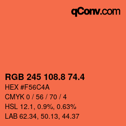 カラーコード: RGB 245 108.8 74.4 | qconv.com