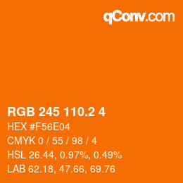 カラーコード: RGB 245 110.2 4 | qconv.com