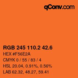 カラーコード: RGB 245 110.2 42.6 | qconv.com