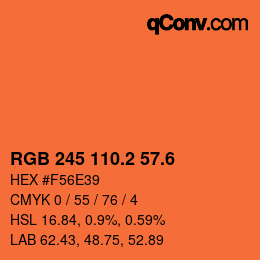 カラーコード: RGB 245 110.2 57.6 | qconv.com