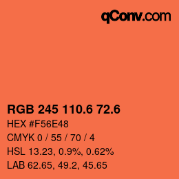 カラーコード: RGB 245 110.6 72.6 | qconv.com
