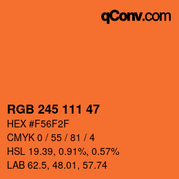 Farbcode: RGB 245 111 47 | qconv.com