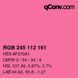 Color code: RGB 245 112 161 | qconv.com