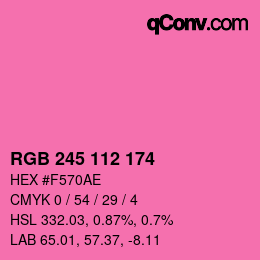 颜色代码: RGB 245 112 174 | qconv.com