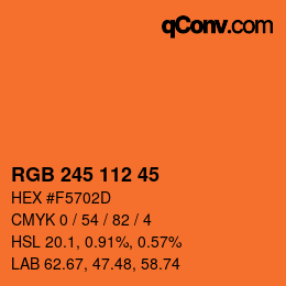 Color code: RGB 245 112 45 | qconv.com