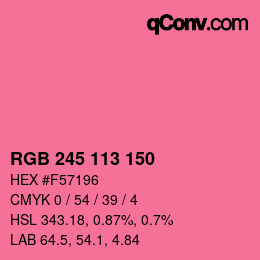 Color code: RGB 245 113 150 | qconv.com