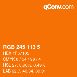 Color code: RGB 245 113 5 | qconv.com