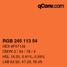 Farbcode: RGB 245 113 54 | qconv.com