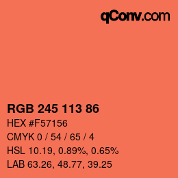 颜色代码: RGB 245 113 86 | qconv.com