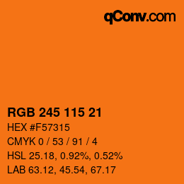 Código de color: RGB 245 115 21 | qconv.com