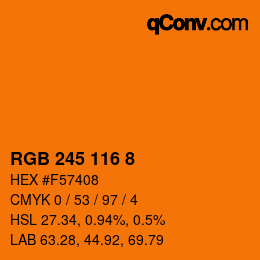 Color code: RGB 245 116 8 | qconv.com