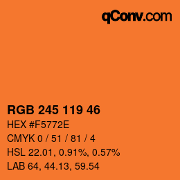Código de color: RGB 245 119 46 | qconv.com