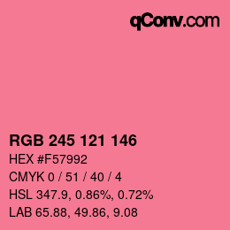 カラーコード: RGB 245 121 146 | qconv.com
