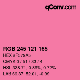 Color code: RGB 245 121 165 | qconv.com