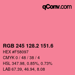 カラーコード: RGB 245 128.2 151.6 | qconv.com