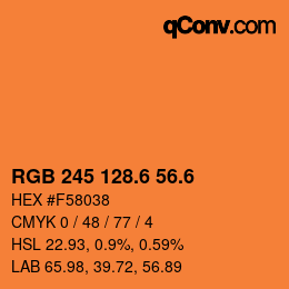 カラーコード: RGB 245 128.6 56.6 | qconv.com