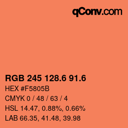 カラーコード: RGB 245 128.6 91.6 | qconv.com