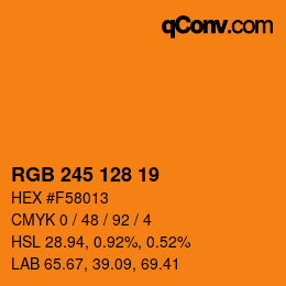 Color code: RGB 245 128 19 | qconv.com