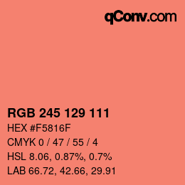 カラーコード: RGB 245 129 111 | qconv.com