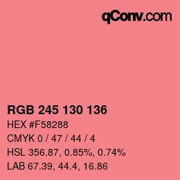 Color code: RGB 245 130 136 | qconv.com