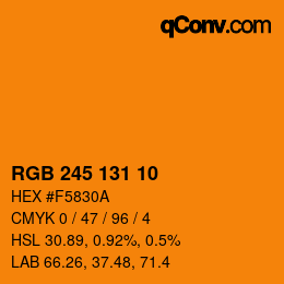 颜色代码: RGB 245 131 10 | qconv.com