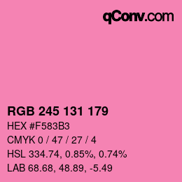 カラーコード: RGB 245 131 179 | qconv.com